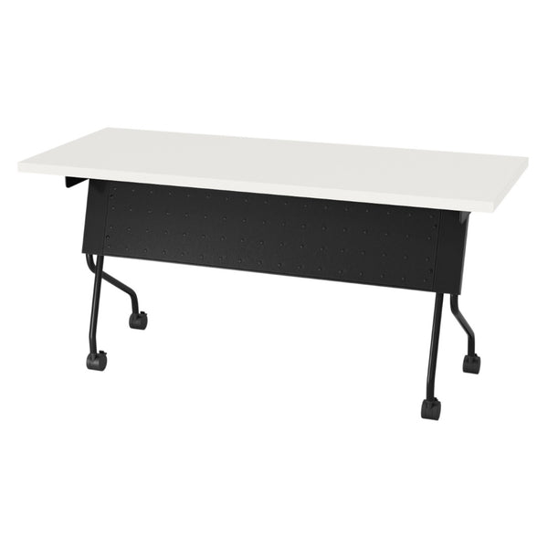 OSP Home Furnishings 5' Flip Top Nesting Training Table with Locking Casters for Offices and Classrooms White 84225BW