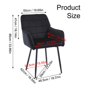 English Elm Dining Chairs For Modern Homes - Stylish Velvet Upholstered Seat With Armrests, Easy To Clean! W3112P262801