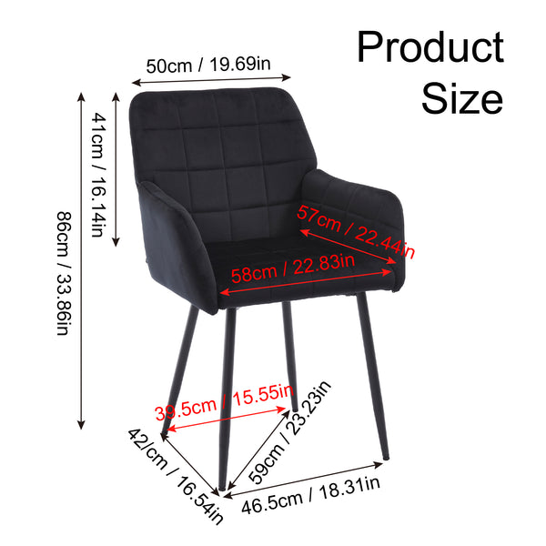 English Elm Dining Chairs For Modern Homes - Stylish Velvet Upholstered Seat With Armrests, Easy To Clean! W3112P262801