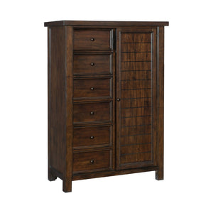 English Elm Classic Mango Veneer Wardrobe Chest with Eight Drawers and Shelving Brown Bedroom B011P446669