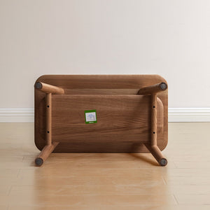 English Elm (Walnut Color) Natural Solid Wood Shoe Stool with Coat Rack Bench, 100% Oak Storage Seat, Mid-Century Modern Organizer for Entryway and Living Spaces W1283P298169
