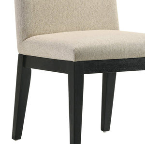English Elm Froja Upholstered Beige Fabric Side Chair Set of 2 with Black Wood Frame, Foam-Padded Comfort B2726P250492