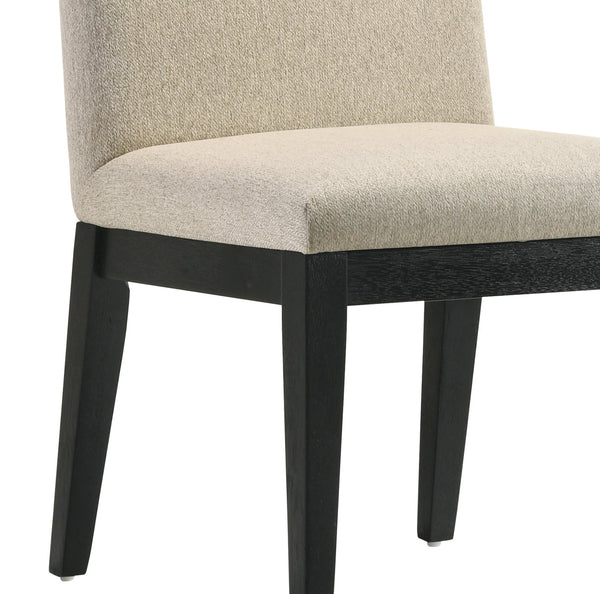 English Elm Froja Upholstered Beige Fabric Side Chair Set of 2 with Black Wood Frame, Foam-Padded Comfort B2726P250492