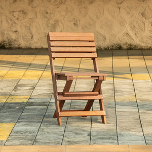 English Elm Coastal Bay Recycled Hdpe Folding Bistro Chair for Patio and Balcony Use Teak B2745P409659