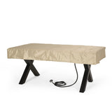 Christopher Knight Home® - Noble House - - Brody Dining Fire Table Top 40,000Btu Tank Outside