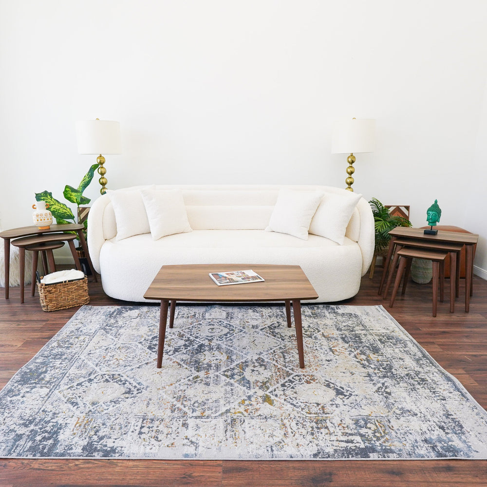 English Elm Ashcroft Furniture - Deny Walnut Center Table — Solid Wood Rectangular Coffee Table, Classic Craftsmanship & Durable Style B183P281222