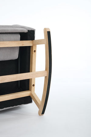 English Elm Modern Upholstered Rocking Chair With Solid Wood Legs, High Backrest, Side Pocket For Comfort & Style P1 W2725P276819-GIGA