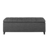 Madison Park Shandra Transitional Tufted Top Soft Close Storage Bench FUR105-0052 Charcoal