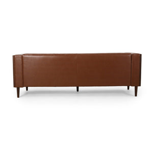 English Elm 3-seater Diamond Tufted Contemporary Sofa Deep Seated Living Room Couch with Pillows Light Brown 70630.00A_70630.00B