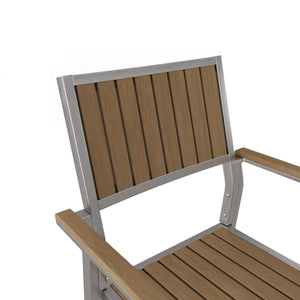 English Elm Christopher Knight Home® - CAPE Coral Aluminum with Wood Dining Chair Set of 2 – Natural Faux Wood Seats, Lightweight Rust-Resistant Frame N778P174801N