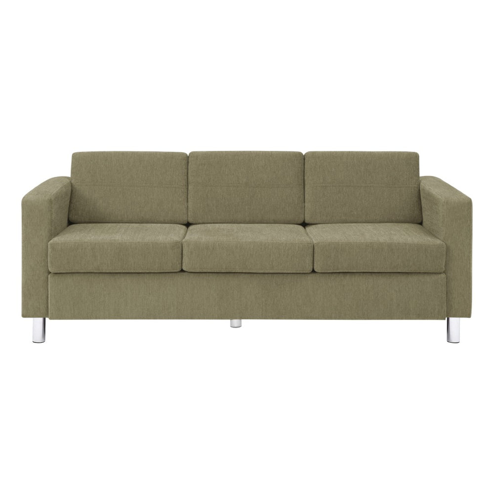 OSP Home Furnishings Pacific Contemporary Sofa with Chrome Legs and Performance Fabric for Modern Living Rooms PAC53-S126
