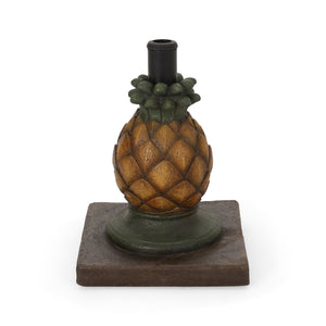 English Elm Christopher Knight Home® - PINEAPPLE Concrete Umbrella Base in Sunny Yellow — Heavy 21.75" x 17.5" Decorative Outdoor Stand 67768.00YLW