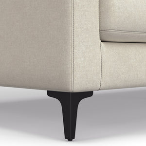 English Elm Ava 90" Mid-Century Sofa with Ottoman Set — Eco Performance Fabric, Feather-Top Cushions, Sturdy Frame Cream B136P199265