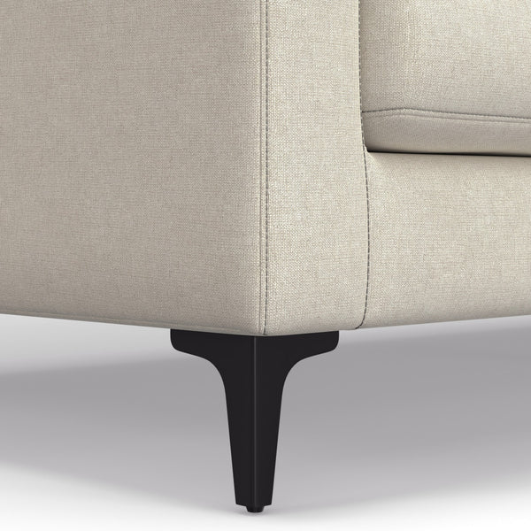 English Elm Ava 90" Mid-Century Sofa with Ottoman Set — Eco Performance Fabric, Feather-Top Cushions, Sturdy Frame Cream B136P199265