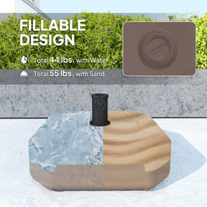 English Elm Easy Fillable Hdpe Square Patio Umbrella Stand Base with Uv Resistant Weatherproof Design T3971P427623