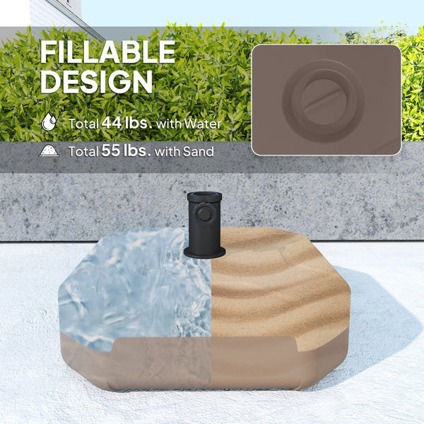 English Elm Easy Fillable Hdpe Square Patio Umbrella Stand Base with Uv Resistant Weatherproof Design T3971P427623