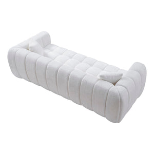 English Elm Marshmallow Cloud Sofa Oversized Boucle Four Seat Channel Tufted Living Room Couch White W5515P495925