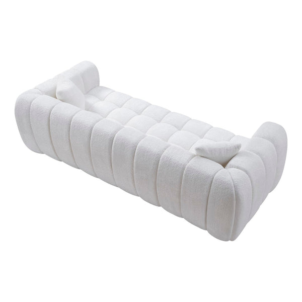 English Elm Marshmallow Cloud Sofa Oversized Boucle Four Seat Channel Tufted Living Room Couch White W5515P495925