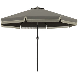English Elm Outsunny 9Ft Ruffled Patio Umbrella With Crank & Tilt, Elegant Outdoor Market Shade For Garden & Deck W2225P200642-GIGA