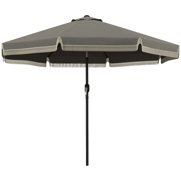 English Elm Outsunny 9Ft Ruffled Patio Umbrella With Crank & Tilt, Elegant Outdoor Market Shade For Garden & Deck W2225P200642-GIGA