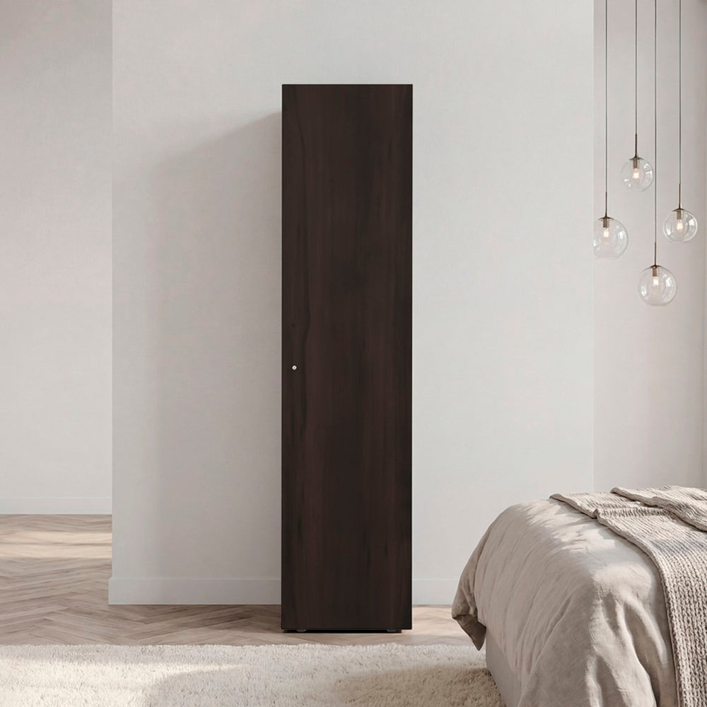 English Elm Kotlik Slim Dark Walnut Wardrobe with Four Shelves for Bedroom or Entryway B097P480458