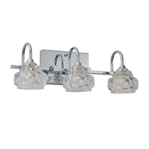 English Elm 17" Nickel Vintage Crystal Glass Vanity Light - 3-Light Hardwired Bathroom Mirror Fixture, Clear Shades, Iron Design W1340P206723
