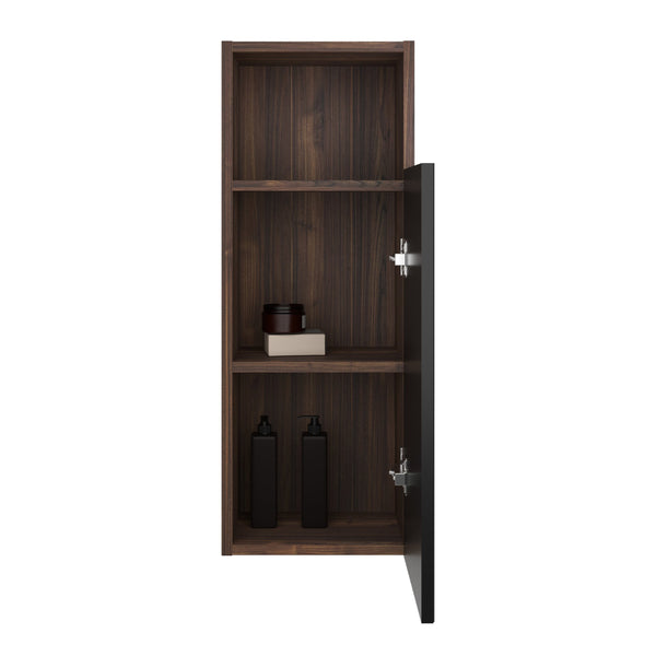 English Elm CC1014S110.309 Black & Walnut Floating Side Cabinet with Chic Striped Texture, Handle-Free, Wall-Mounted Storage (94) W1865P266256