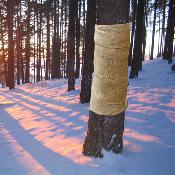 English Elm 3.3 Ft Natural Jute Burlap Roll Biodegradable Woven Fabric for Garden Weed Control T3656P337263
