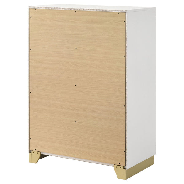 English Elm Sophia 4-Drawer Chest - Modern White Storage Solution With Gold Accents For Stylish Organization B062P353393-GIGA