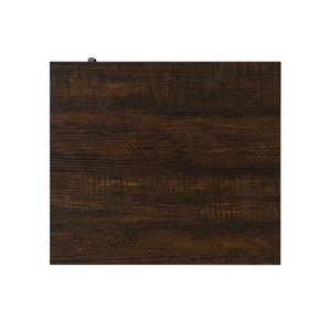 English Elm Rustic Farmhouse Side Table 16"W x 14"D x 23"H Two-Tone Brown & Gray, Drawer with X-Cross Handle, Open Shelf Storage B2741P395419