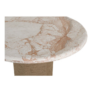 English Elm Sartoria Oval Breccia Marble Dining Table with Jute Wrapped Mango Wood Base B2769S00004
