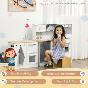 English Elm Qaba Wooden Corner Play Kitchen Set with Sound Effects Nine Appliances Ages 3 to 6 W2225P229196