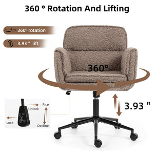 English Elm Stylish Barrel Swivel Accent Chair Upholstered Seat with Storage for Vanity or Dining W3248P424652