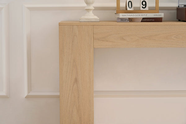 English Elm Rectangular Farmhouse Console Table Slim 63 Inch Mdf Wood Grain Entryway Sofa W2393P301823