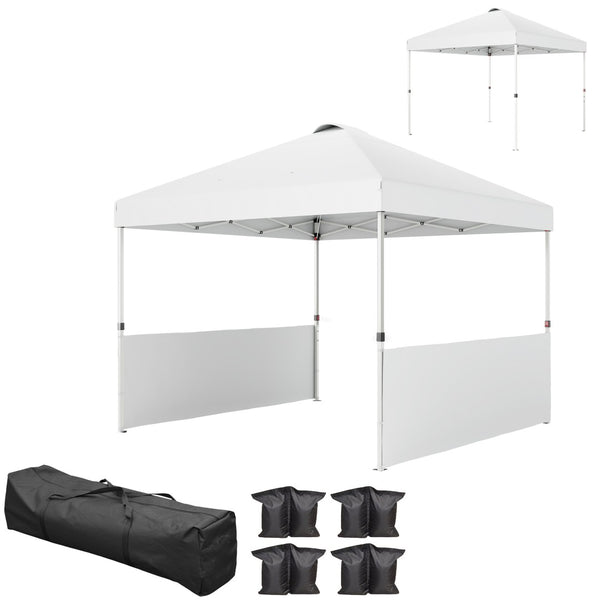 English Elm Outsunny 10x10 Pop up Canopy Uv50 Oxford Roof Adjustable Legs Wheeled Bag W2225P485603