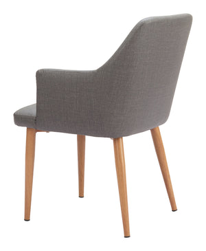 Zuo Modern Wisom Dining Chair Set Of 2 - Elegant Gray Upholstered Chairs For Modern Dining Spaces Gray 40% Polyethylene + 30% Polyurethane + 30% Polyester,Plywood,Ash Wood 110766-zuo-modern