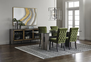 Sunpan Gold Abyss Wall Art Set of 2 - Hand-Painted Diptych with Unique Gold Marble Veining Finish