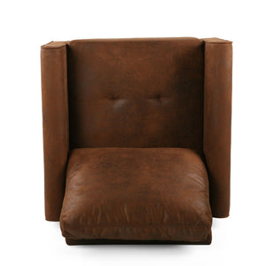 English Elm Chair Low Profile Club Seat Birch Frame Microfiber Upholstery Modern Living Room 63565.00MFBRN