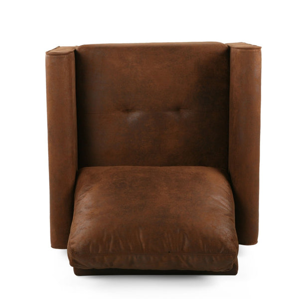 English Elm Chair Low Profile Club Seat Birch Frame Microfiber Upholstery Modern Living Room 63565.00MFBRN