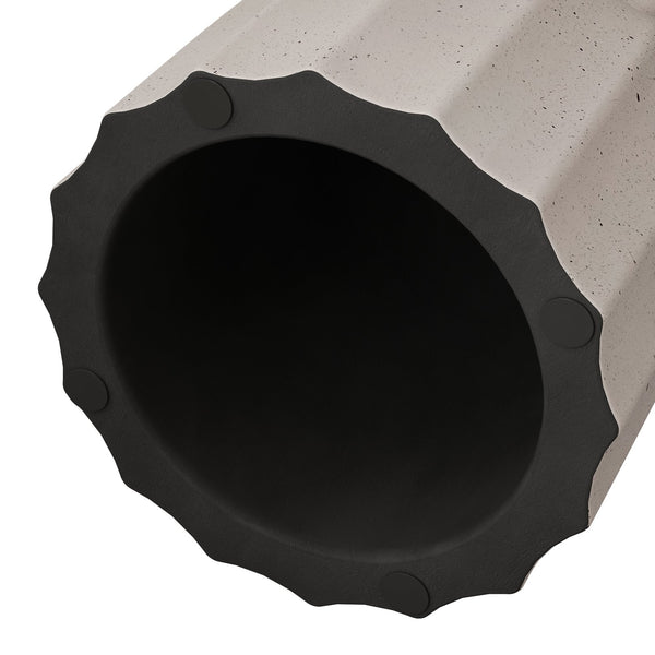 English Elm 13" Modern Outdoor Indoor Waterproof Cement Side & Coffee Table Set, Durable 265lb Capacity Patio Seating White W757P332044