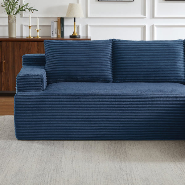 English Elm L-Shaped Cloud Sectional Sofa – No Assembly, Cozy Modular Couch In Blue For Living Room & Bedroom W2339P409431