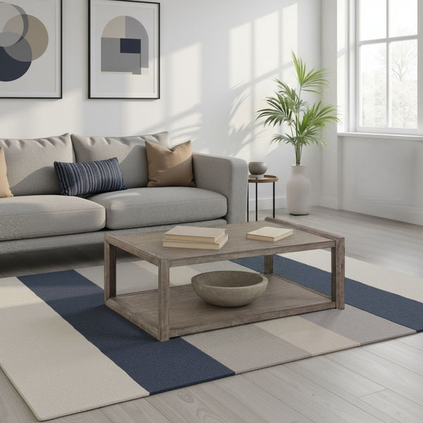 English Elm Avana Rectangular Coffee Table Acacia Veneer Open Shelf Living Room Ready to Use B108P468531