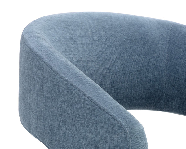 Sunpan LLORET Wheeled Dining Armchair in Danny Iceberg - Stylish, Comfortable, and Effortlessly Mobile Seating 109918V