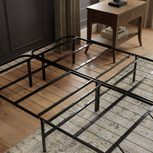 English Elm High Rise Twin Platform Foundation Matte Black Frame with 14 Inch Storage Clearance B337P335233