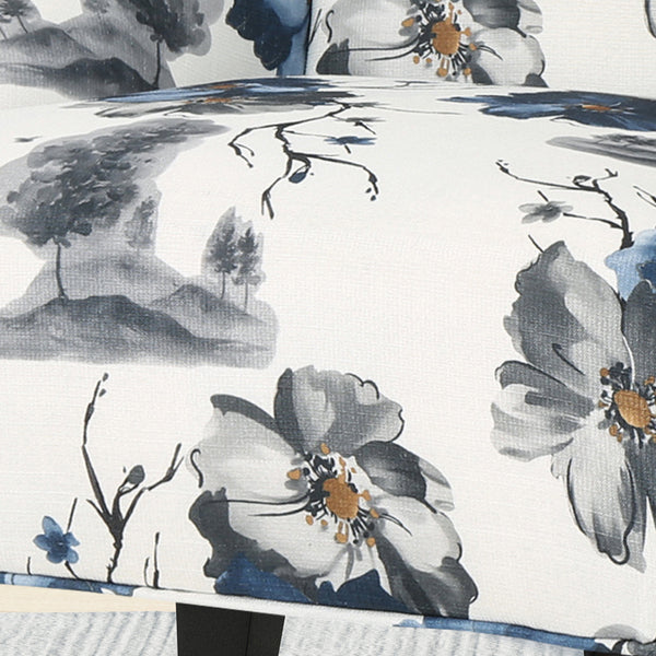 English Elm Christopher Knight Home® - TODDMAN High-Back Club Chair with Smooth Upholstery and Sloped Arms, Modern Wingback Comfort beige +blue flower 64469.00