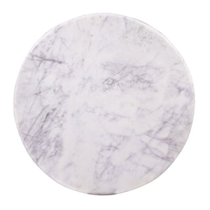 English Elm Luxurious 31-inch Round Marble Top Coffee Table with Fluted Mango Wood Pedestal Base, Scandinavian Charm Black White 34 L x 34 W x 20 H B011P216665