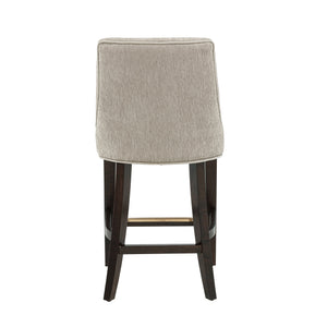 English Elm Beever Wood Chenille Counter Stool - Stylish Taupe Upholstery & Durable Rubberwood Frame Design B365P397948