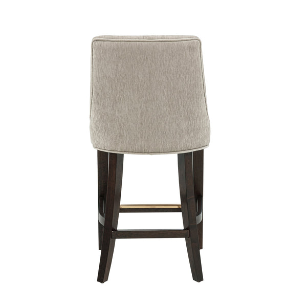 English Elm Beever Wood Chenille Counter Stool - Stylish Taupe Upholstery & Durable Rubberwood Frame Design B365P397948