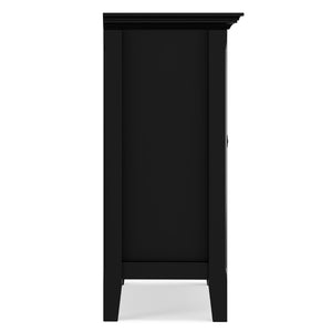 English Elm Amherst Solid Pine Low Cabinet Matte Black Finish Transitional Storage for Any Room B136P436063