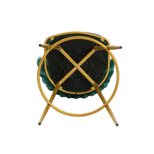 English Elm Christopher Knight Home® - Swivel Counter Height Bar Stools Set of 2 with 180° Turn, Hand-Woven Back, Gold Frame, Velvet Comfort Green N762P216979F